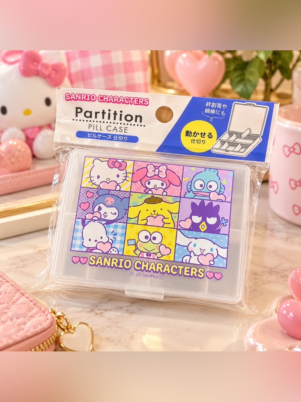 Sanrio • 6 Compartment Partition Pill Case/Organizer • Hello Kitty|My Melody